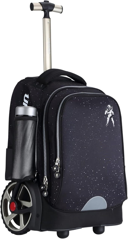 UNIKER Rolling Backpack without Straps for Boys, Roller Travel Bag,Wheeled Bookbag High School,Trolley Middle School Bag for Teens,Schoolbag with Wheels