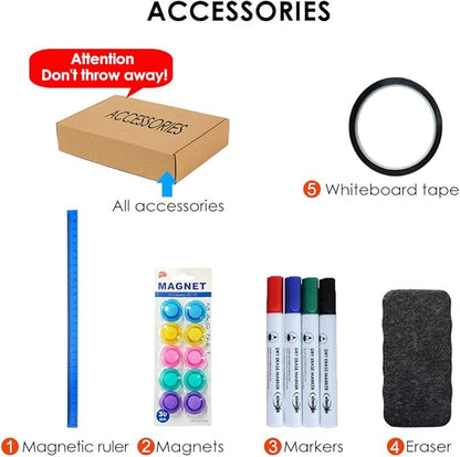 XIWODE Double-Sided Magnetic Dry Erase Board，36 X 24 Inch Mobile Whiteboard on Wheels with Rolling Stand, Black Aluminum Frame