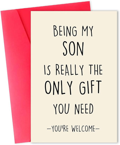 Funny Birthday Card for Son, Son Birthday Card, To My Son,Birthday Gifts for Son from Dad Mom, Happy Birthday Son Card, Gifts for Adult Son Gift Ideas, Birthday Card Son Adult
