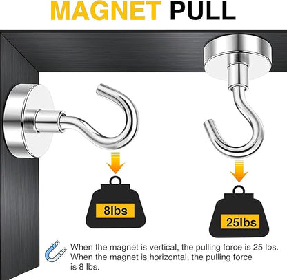 DIYMAG Magnetic Hooks, 30Lbs Strong Heavy Duty Cruise Magnet S-Hooks for Classroom, Fridge, Hanging, Cabins, Grill, Kitchen, Garage, Workplace and Office etc, (1000 Pack-Silver),Screw in Hooks