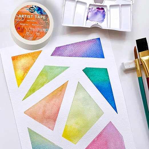 4 Pack White Artist Tape - Art Masking Tape for Watercolor Paper, Canvas Acrylic Painting, Curves, Framing, Paint, Gouache, Console - Acid Free Drafting Tape 1/4" (0.25") Wide - 360FT Total