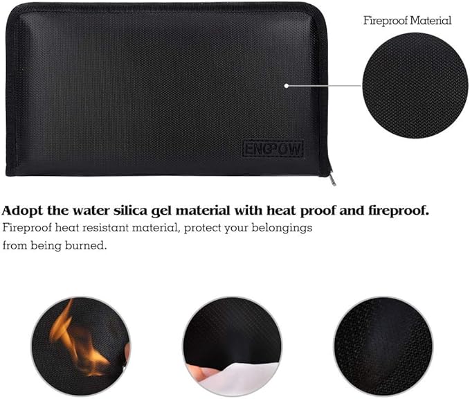 ENGPOW Expanding File Folder (11.4"x6.3") A5 Size Document Organizer Fireproof Money Bag 13 Pockets Zipper Closure Portable Filing Wallet Holder Storage for Check,Bill,Receipts,Tickets