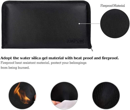 ENGPOW Expanding File Folder (11.4"x6.3") A5 Size Document Organizer Fireproof Money Bag 13 Pockets Zipper Closure Portable Filing Wallet Holder Storage for Check,Bill,Receipts,Tickets