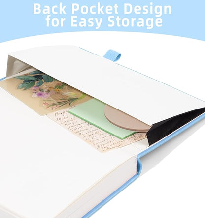 Lined Journal Notebook 365 Pages, A5 Leather Journals for Writing Women & Men, Hardcover Notebook with 100GSM Thick Paper, Daily Journal Notebook for Travel, Work, School, Note Taking, College Ruled