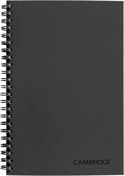 Cambridge Notebook, Business Notebook, 4-7/8" x 8", 80 Sheets, Legal Ruled, QuickNotes Notebook, Flexible Cover, Wirebound, Gray (06096)
