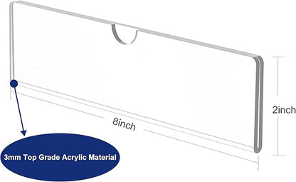 Acrylic Wall Name Plate Holder, Office Name Plate with Adhesive Tapes, Door Name Plate Wall Nameplate Clear Sign Holder Frame, 2"x8", 40 Pack