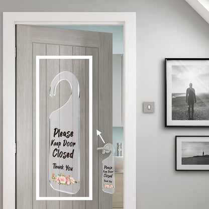 Do Not Disturb Door Sign Engraved Acrylic Hanger Handle Home Decor Acrylic Banner Acrylic Hanging Sign Door Plaque Handmade Office Hanging Sign Please Keep Door Closed