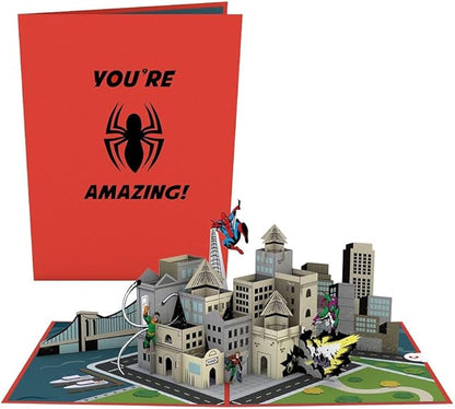 Lovepop Marvel’s Spider-Man You're Amazing! Pop Up Card, 5x7 - Pop Up Birthday Card, Spiderman Birthday Card, Superhero Card, Spiderman Funko Pop, Birthday Card for Boy or Grandson