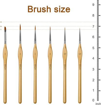 6Pcs Micro Paint Brushes Set with Triangular Handles - for Acrylics, Oils, Watercolors & Paint by Number, Citadel, Figurine, 40k，Mandala Painting