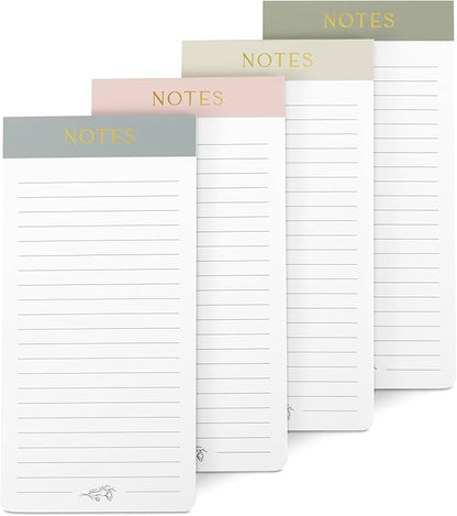 Beautiful Magnetic Notepads for Fridge - Set Of 4 Modern Note Pads With Lined Pages to Easily Write Notes & Make Grocery/Shopping Lists - The Perfect To Do Pad w/ Strong Magnets for Your Refrigerator