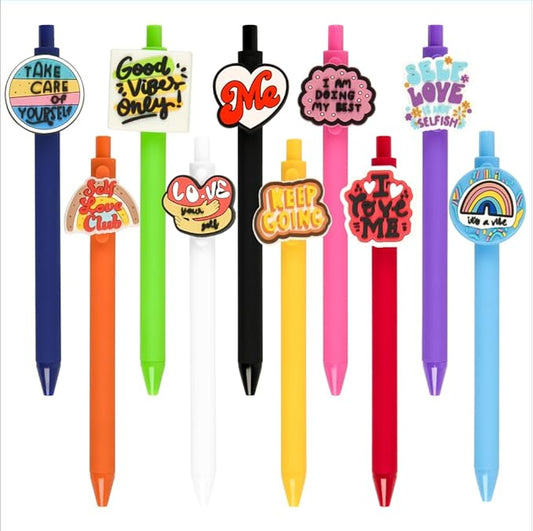 10Pcs Funny Ballpoint Pens with Motivational Quotes Emotional Support for Adults Bulk for Coworkers Team Staff Funny Office Stationary (Motivational 1)