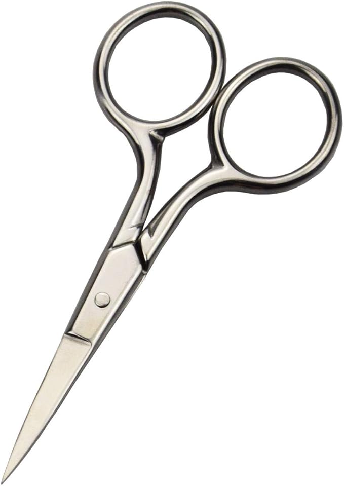 Professional Grooming Scissors for Personal Care Facial Hair Removal and Ear Nose Eyebrow Trimming Stainless Steel Fine Straight Tip Scissors Men