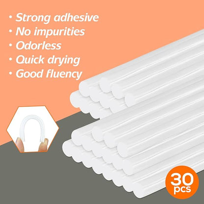 Mini hot glue gun Kit with 30 Glue Sticks, Hot Melt, High Temp for School Crafts DIY Arts and Quick Home Repairs (Orange Glue Gun)