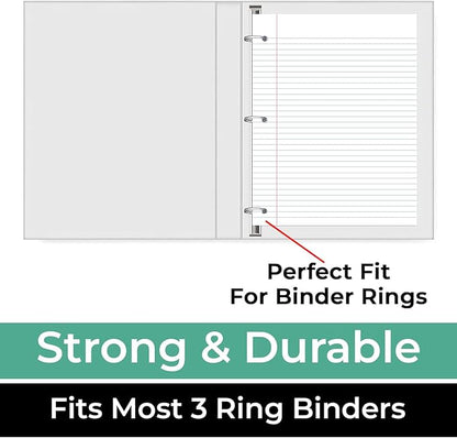 Loose Leaf Paper, 900 Sheets, 6 Pack, College Ruled, 8" x 10.5", 56 gsm Bulk Office Filler Paper, 3 Hole Punched, 150 Sheets/Pack, College Ruled Paper for 3 Ring Binder, Notebook Paper, White