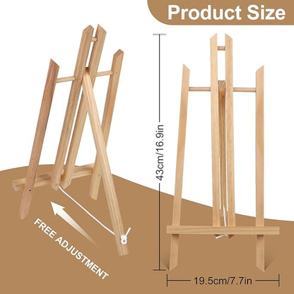 2PCS 17 Inch Desktop Easel, Party Easel, Wooden Easel - Versatile Tabletop Art Display Stand for Creative Projects and Events