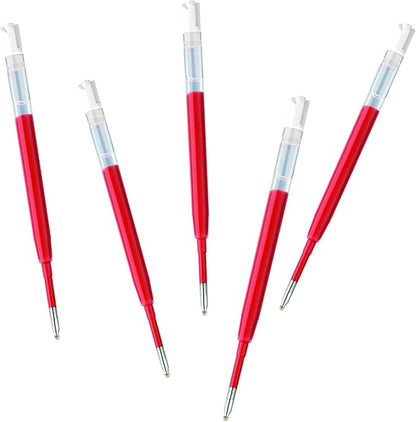 DunBong G2 Gel Ink Pen Refills, for Retractable Gel Pens, 0.5mm Fine Point, Pack of 5 (Red)