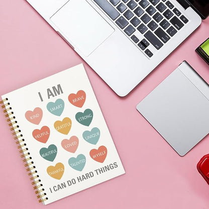 Smart Motivational Spiral Notebook, Inspirational Journal Notebook, Positive Affirmation Notebook Gifts for School, Inspirational Office Supplies Gifts for Women Kids 5.5x8.3 Inch