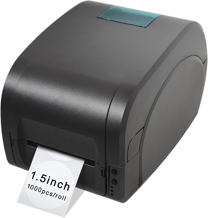 Hybsk 1.5 inch Circle Color Direct Thermal Stickers Shipping Labels for Barcodes,Name Tag,DIY Logo Design,Inventory– Compatible with Zebra,Rollo,Munbyn,and More-1000 pcs (1.5 inch,White)