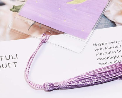 Clear Bookmark Sleeves Penta Angel 10Pcs Plastic Blank Photobooth Frames Vinyl Book Markers Cover Holder with Hole for Students Reading Wedding Valentine’s Gift Party Favor Decoration (10)