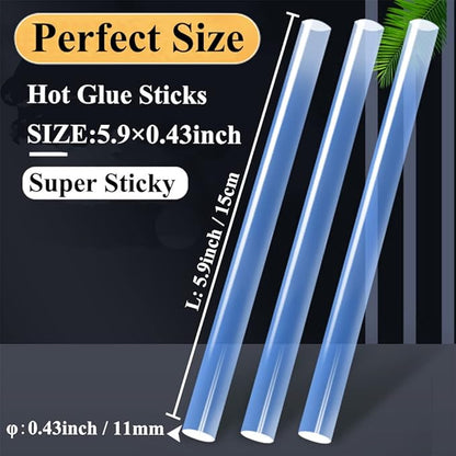 MONVICT Hot Glue Sticks, Pack of 50 (1.54 lb) 6"Long 0.43" Diameter Full-Size Hot Glue Gun Sticks Art Glues Pastes Hot Melt Sticks for Most Large Glue Guns, Clear Glue Sticks for DIY, Arts & Crafts