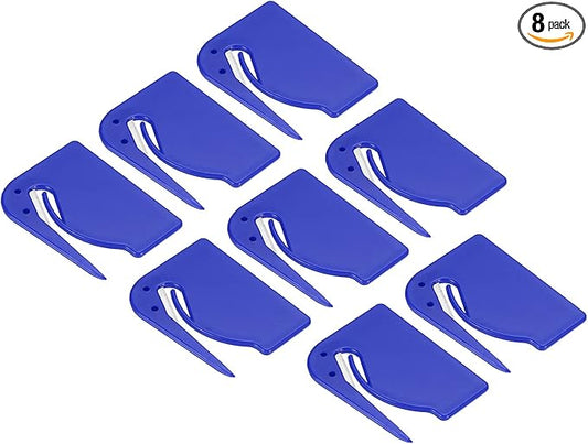 PATIKIL Letter Opener Envelope Slitter, 8 Pcs Mail Slitter with Razor Safe Mail Opener for Envelope Paper Package Open for Home, Office Blue