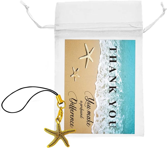 Employee Appreciation Gifts Bulk 30 Starfish Story Card Thank You Gifts for Coworkers You Make a Profound Difference Notecards Teacher Volunteer Nurse Appreciation Gift(Gold)