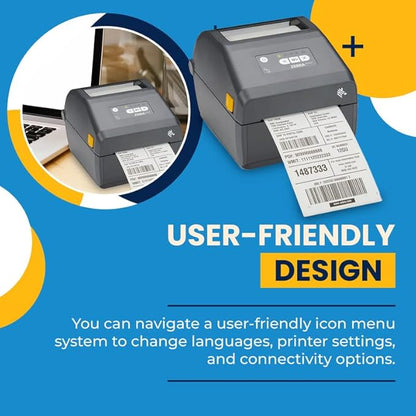 Zebra ZD421 Direct Thermal USB 203 dpi | ZD4A042-D01M00EZ 4 inch Width | Zebra GK420d Replacement | Zebra Label Printer | Includes Jet Set Label Software