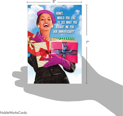NobleWorks What You Bought Me - Anniversary Greeting Card with Envelope (4.63 x 6.75 Inch) - C2334ANG