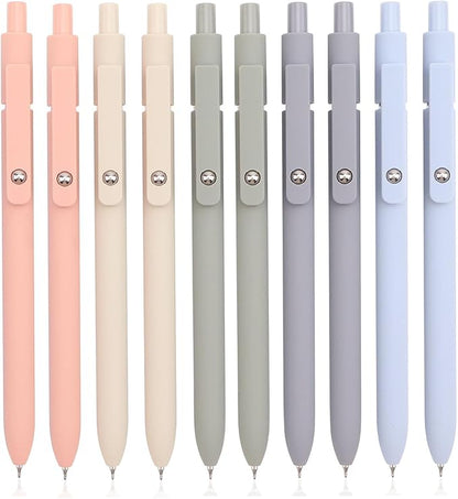 ITAWIXS Aesthetic Gel Ink Pens, 10pcs Fine Point Smooth Writing Pens, Office Desk Accessories, Cute Morandi Pens for journaling School Office Supplies, Gifts for Women and Men