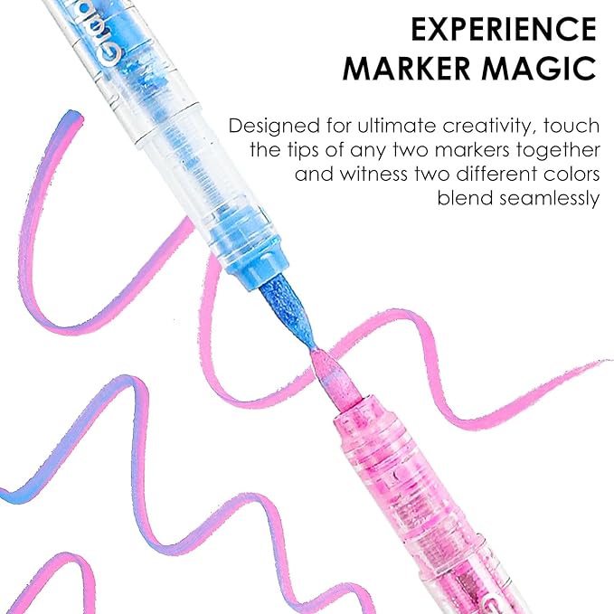 Grabie Acrylic Paint Pens Set, Easy-Flow Brush Tip Painting Markers for Canvas, Wood Crafts, Brush Tip Art Supplies