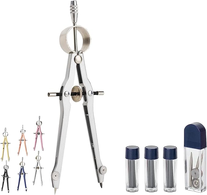 Mr. Pen- Professional Compass for Geometry, Extra Lead, Metal Compass, Compass, Compass Drawing Tool, Drawing Compass, Drafting Compass, Compass for Students, Compass for Woodworking, Compass Geometry