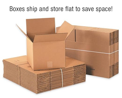 Aviditi Double Wall Corrugated Hand Hole Boxes, Heavy Duty Cardboard, 24" x 24" x 12" for Easy Packing and Moving Plus Protection, Kraft (Pack of 10)