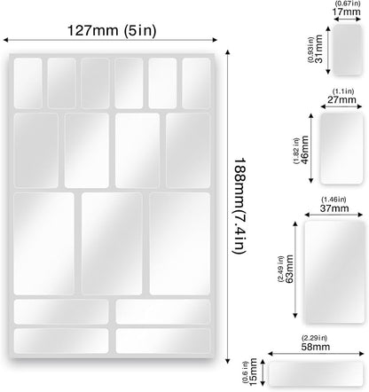170Pcs Clear Removable Labels for Jars,for Storage Bins,for Food Containers with 2 Liquid Chalk Marker(Transparent)