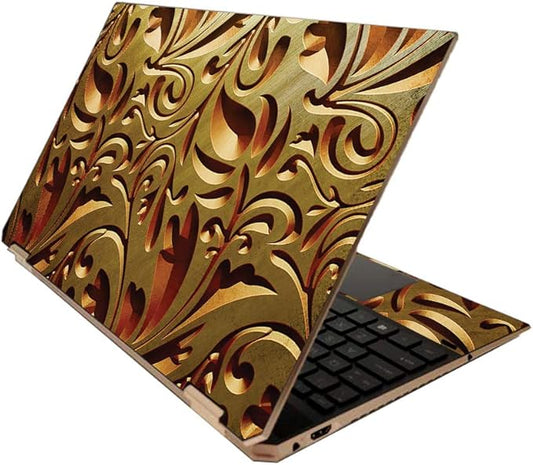 MightySkins Skin for HP Spectre x360 15" (2020) - Mosaic Gold | Protective, Durable, and Unique Vinyl Decal wrap Cover | Easy to Apply, Remove, and Change Styles | Made in The USA