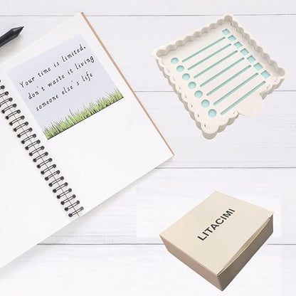 Sticky Notes Holder Cute with Stencil, Wavy Self-Stick Notepad Holder, Note Dispenser for Desk, Sticky Notes Organizer