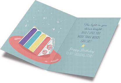 Prime Greetings Birthday Card For Granddaughter, Made in America, Eco-Friendly, Thick Card Stock with Premium Envelope 5in x 7.75in, Packaged in Protective Mailer