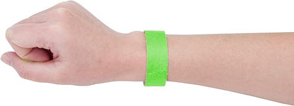 100 Pcs Wristbands, 1-100 Consecutive Numbers Waterproof Tearproof and Printable Wrist Straps Admission Bracelets Tickets (Neon Green)