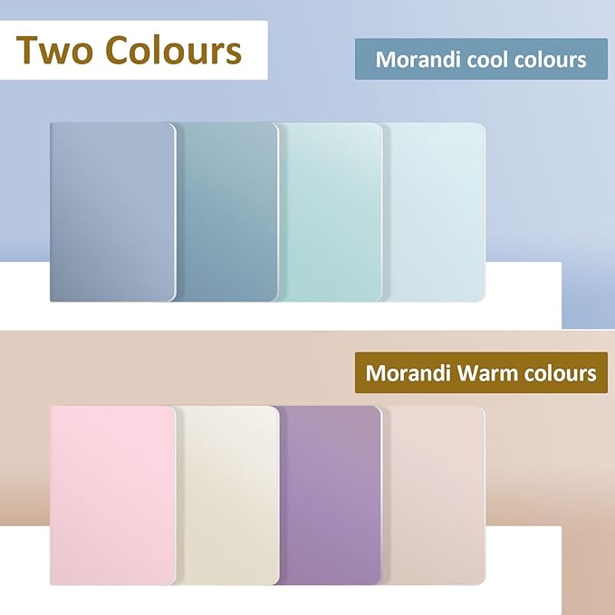 Ddaowanx Notebooks, Journals in Bulk, Blank Paper Sketchbooks, 72 Pages, 36 Sheets, 80GSM, 8.3x5.5 Inch, A5 Size, Travel Writing Notebooks Journal for Office School Supplies (Blank-24pack, 8 Colors)