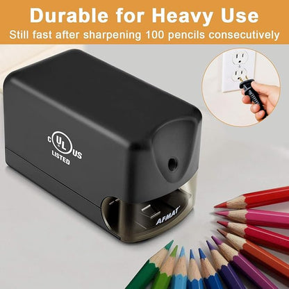 AFMAT Electric Pencil Sharpener, Heavy Duty Classroom Pencil Sharpeners for 6.5-8mm No.2/Colored Pencils, UL Listed Industrial Pencil Sharpener w/Stronger Helical Blade, Model S230(Item No. PS13)