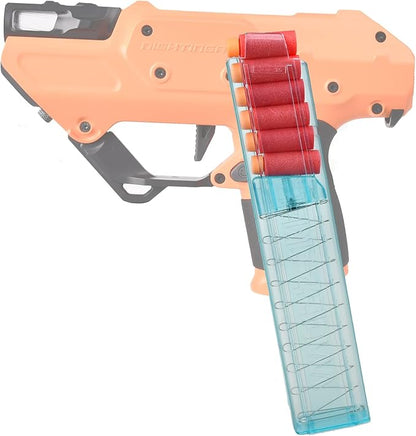 WORKER 15 Round Mini Slanted Talon Mag Quick Reload Clid Compatible Nightingale Blaster Only (Not Compatible with 18 Slanted Talon Mag) Blue Transparent