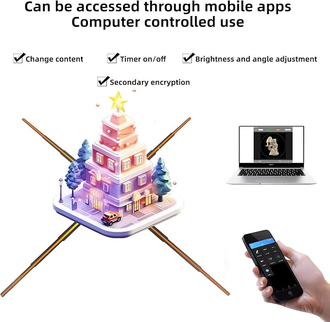 3D Hologram Fan,39.4 inche Hologram Fan Projector Advertising Display HD LED 2000*1444PX Resolution for Christmas, Halloween, Business, Shop, Holiday 100CM Holographic with 700 Video Library