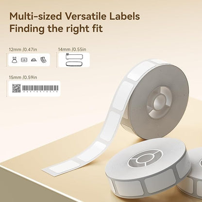 NIIMBOT D11 Label Maker Tape Adhesive White Label Paper 0.47" X 0.87" (12 X 22mm) 260 Labels/Roll, Compatible for NIIMBOT D11 D110 Label Printer, Thermal Paper Black on White, 3-Roll