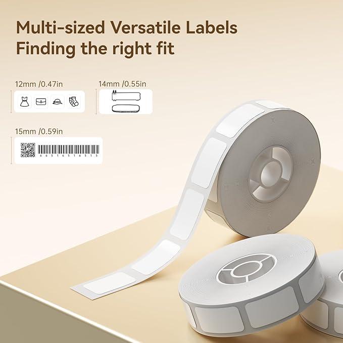 NIIMBOT D11 Label Maker Tape Adhesive White Label Paper 0.47" X 1.57" (12 X 40mm) 160 Labels/Roll, Compatible for NIIMBOT D11 D110 Label Printer, Thermal Paper Black on White, 3-Roll