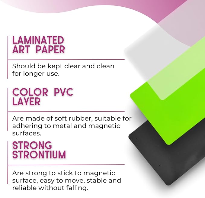 Availey 30 Pieces (3 x 5) - Full Colored Magnetic Dry Erase Labels - Reusable Strips for Classroom Home Office Garage Refrigerator Blank Writable Erasable Cards Name Tags Students Locker Shelf