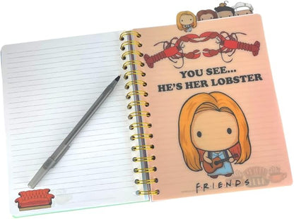 Innovative Designs Friends Tab Journal Notebook, Spiral Bound, 144 Lined Pages, 8 x 7 inches, Blue