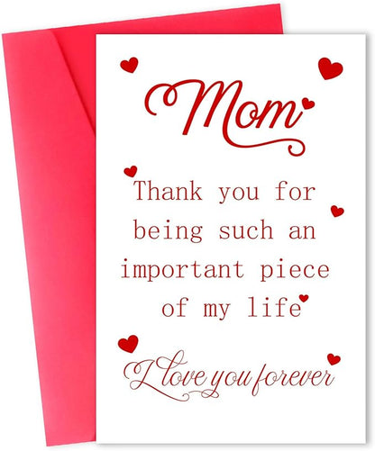 Funny Mom Birthday Card from Daughter Son, Sweet Birthday Gifts Cards for Mother, Unique Thank You for Mom Card, Best Mom Birthday Gifts Ideas