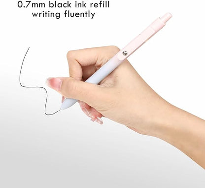 Ddaowanx Gel Pens, 5 Pcs 0.7mm Quick Dry Black Ink Pens Fine Point Smooth Writing Pens, Cute Office School Supplies Gifts for Women (5 Pcs Gradient-Black Ink)