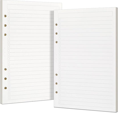 Toplive A5 Filler Paper To Do List, 6 Ring Planner Binder Inserts Paper Daily Checklist, A5 Loose Leaf Refill Paper 160 Sheets for A5 Notebook Budget Binder