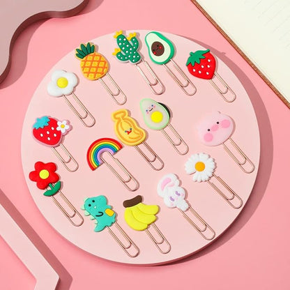 ELANE 36 pcs Silicone Paper Clips Bookmarks Dispenser Bookmark Memo Clip for Kids School Teacher Office Supply Student Stationery.