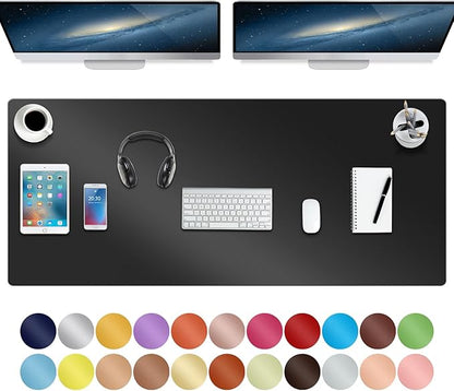 Boutilon Leather Desk Pad 47"x 24" Non-Slip Mouse Pad,Business Desk Pad,Extended Table Protector for Keyboard and Mouse,Desk Writing Pad for Office Home Working Decor (XXXL-Black)